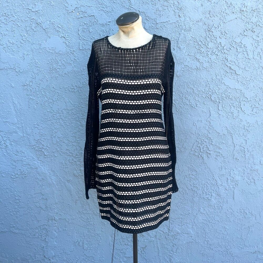 Magda Butrym Dress Runway 2016 ready to wear knit shift chain detail EU 38 Us 6